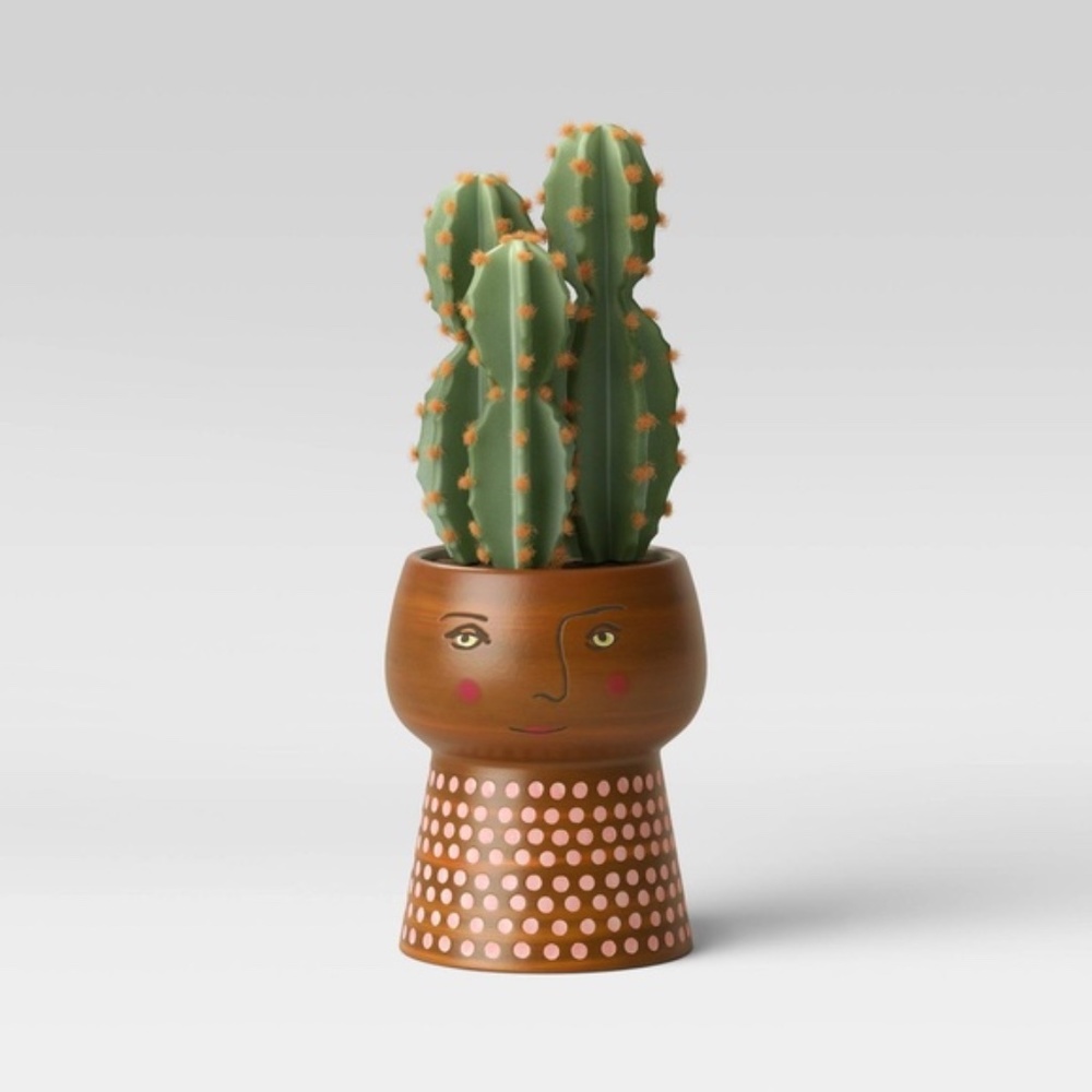 Opalhouse stoneware 4" family planter brown boho - Picture 2 of 8